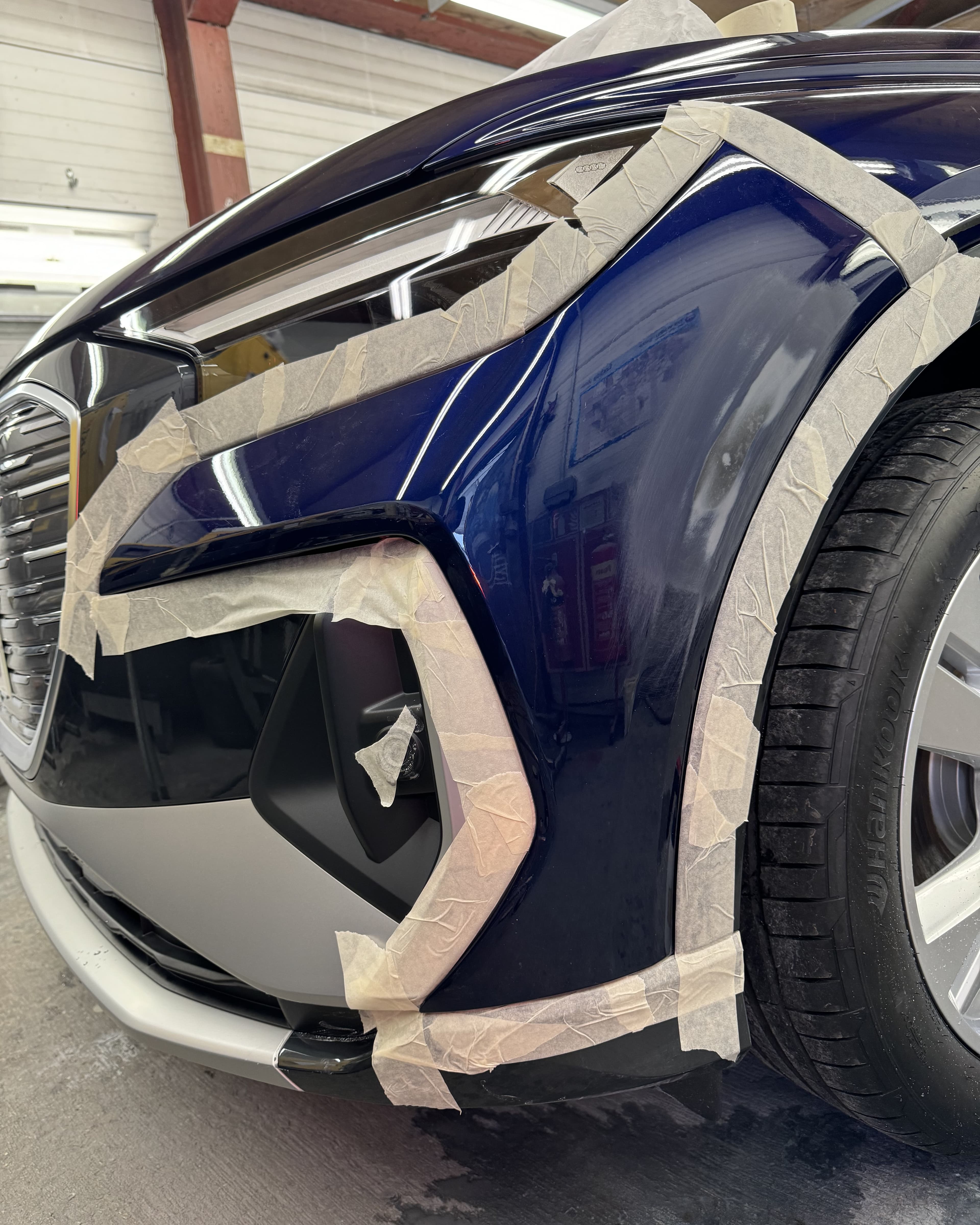 Front wing damage before repair